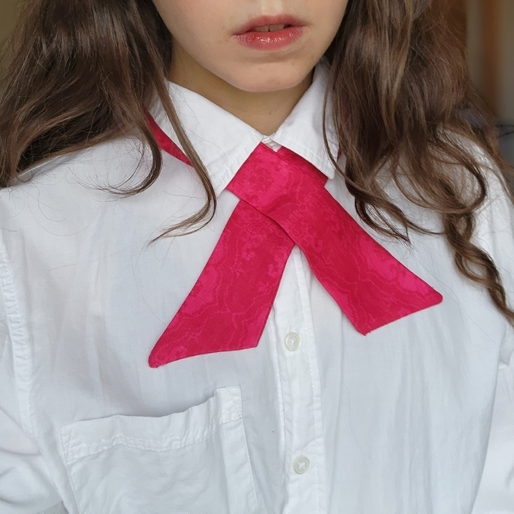 Handmade Red Cotton Cross-Tie